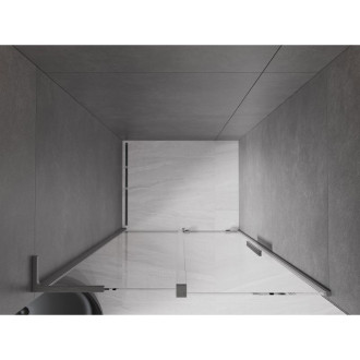 Posuvné sprchové dveře Mexen Velar L 120 cm, průhledné, kartáčovaná pistolově šedá - 871-120-003-01-66