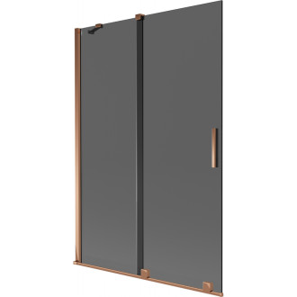 Mexen Velar posuvná vaňová zástena s 2 krídlami 120 x 150 cm, grafit, ružové zlato - 896-120-000-41-60