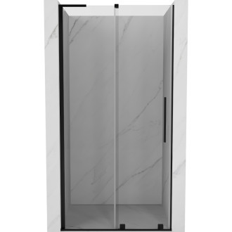 Posuvné sprchové dvere Mexen Velar L 110 cm, priehľadné, čierne - 871-110-003-01-70