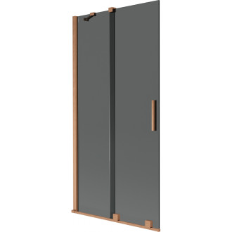 Mexen Velar posuvná vaňová zástena s 2 krídlami 95 x 150 cm, grafit, kartáčovaná meď - 896-095-000-41-65