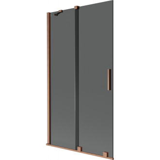 Mexen Velar posuvná vaňová zástena s 2 krídlami 100 x 150 cm, grafit, kartáčovaná meď - 896-100-000-41-65