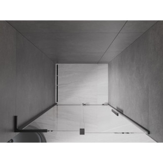 Mexen Velar L posuvné sprchové dveře 120 cm, průhledné, černé - 871-120-003-01-70