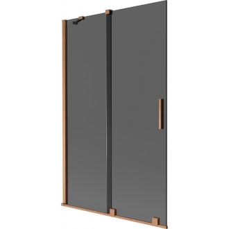 Mexen Velar posuvná vaňová zástena s 2 krídlami 110 x 150 cm, grafit, kartáčovaná meď - 896-110-000-41-65