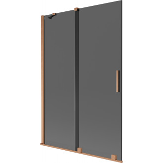 Dvojdielna posuvná vaňová zástena Mexen Velar 120 x 150 cm, grafit, kartáčovaná meď - 896-120-000-41-65