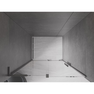 Posuvné sprchové dveře Mexen Velar L 100 cm, průhledné, stříbrná - 871-100-003-01-95