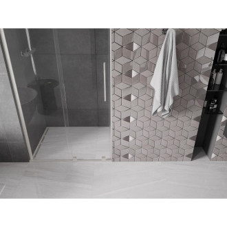 Posuvné sprchové dveře Mexen Velar L 100 cm, průhledné, kartáčovaný nikl - 871-100-003-01-97