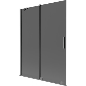 Mexen Velar posuvná vaňová zástena s 2 krídlami 130 x 150 cm, grafit, strieborná - 896-130-000-41-95