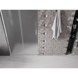 Posuvné sprchové dveře Mexen Velar L 90 cm, matné, chrom - 871-090-003-31-01