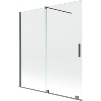 Mexen Velar dvojkrídlová posuvná vaňová zástena 150 x 150 cm, priehľadná, strieborná - 896-150-000-01-95