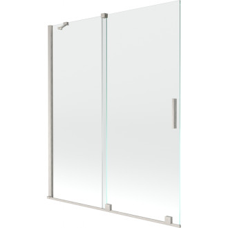 Dvojdielna posuvná vaňová zástena Mexen Velar 140 x 150 cm, priehľadná, kartáčovaný nikel - 896-140-000-01-97