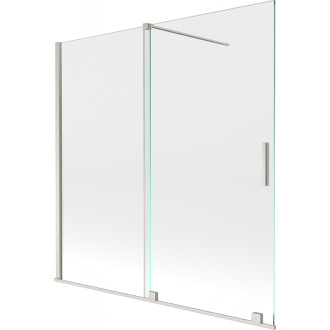 Mexen Velar posuvná vaňová zástena s 2 krídlami 160 x 150 cm, priehľadná, kartáčovaný nikel - 896-160-000-01-97