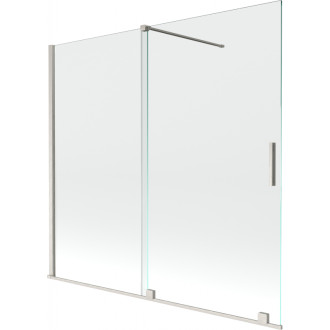 Mexen Velar posuvná vaňová zástena s 2 krídlami 170 x 150 cm, priehľadná, kartáčovaný nikel - 896-170-000-01-97
