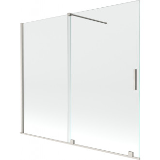 Mexen Velar posuvná vaňová zástena s 2 krídlami 180 x 150 cm, priehľadná, kartáčovaný nikel - 896-180-000-01-97