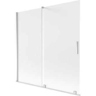 Mexen Velar posuvná vaňová zástena s 2 krídlami 160 x 150 cm, matná, chróm - 896-160-000-31-01