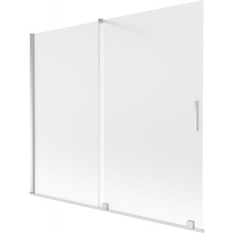Mexen Velar posuvná vaňová zástena s 2 krídlami 180 x 150 cm, matná, chróm - 896-180-000-31-01