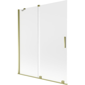Mexen Velar posuvná vaňová zástena s 2 krídlami 140 x 150 cm, matná, zlatá - 896-140-000-31-50