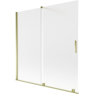 Mexen Velar posuvná vaňová zástena s 2 krídlami 160 x 150 cm, matná, zlatá - 896-160-000-31-50