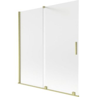 Mexen Velar posuvná vaňová zástena s 2 krídlami 150 x 150 cm, matná, kartáčované zlato - 896-150-000-31-55