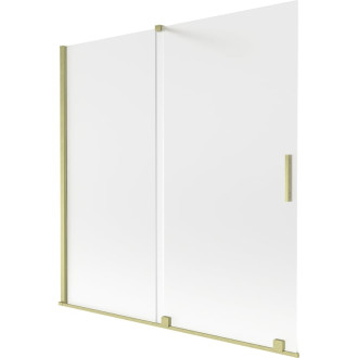 Mexen Velar posuvná vaňová zástena s 2 krídlami 160 x 150 cm, matná, kartáčované zlato - 896-160-000-31-55