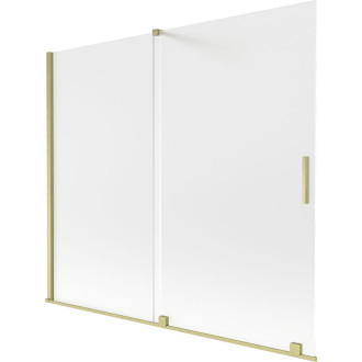 Mexen Velar posuvná vaňová zástena s 2 krídlami 180 x 150 cm, matná, kartáčované zlato - 896-180-000-31-55