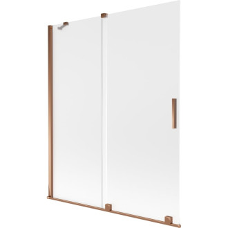 Mexen Velar posuvná vaňová zástena s 2 krídlami 140 x 150 cm, matná, ružové zlato - 896-140-000-31-60
