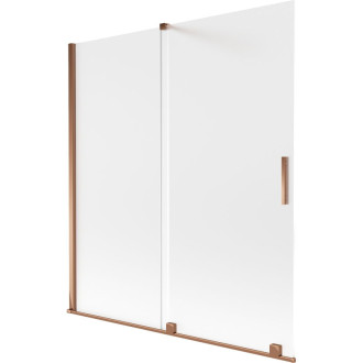 Mexen Velar 2dielna posuvná vaňová zástena 150 x 150 cm, matná, ružové zlato - 896-150-000-31-60