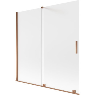 Mexen Velar posuvná vaňová zástena s 2 krídlami 160 x 150 cm, matná, ružové zlato - 896-160-000-31-60