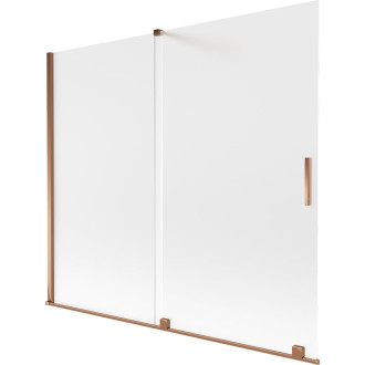 Mexen Velar posuvná vaňová zástena s 2 krídlami 180 x 150 cm, matná, ružové zlato - 896-180-000-31-60
