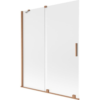 Mexen Velar 2dielna posuvná vaňová zástena 140 x 150 cm, matná, kartáčovaná meď - 896-140-000-31-65
