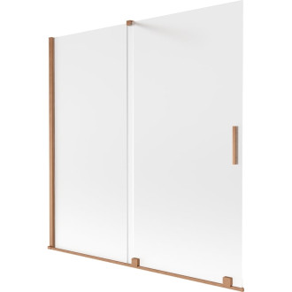 Mexen Velar posuvná vaňová zástena s 2 krídlami 160 x 150 cm, matná, kartáčovaná meď - 896-160-000-31-65