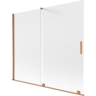 Mexen Velar 2dielna posuvná vaňová zástena 180 x 150 cm, matná, kartáčovaná meď - 896-180-000-31-65