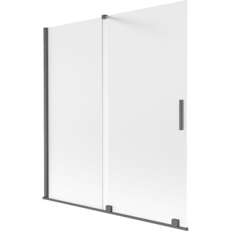 Mexen Velar posuvná vaňová zástena s 2 krídlami 150 x 150 cm, hmlistá, kartáčovaná zbraňovo šedá - 896-150-000-31-66