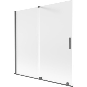 Mexen Velar posuvná vaňová zástena s 2 krídlami 160 x 150 cm, hmlistá, kartáčovaná pištoľ gray - 896-160-000-31-66
