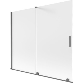 Mexen Velar posuvná vaňová zástena s 2 krídlami 180 x 150 cm, hmlistá, kartáčovaná zbraňovo šedá - 896-180-000-31-66