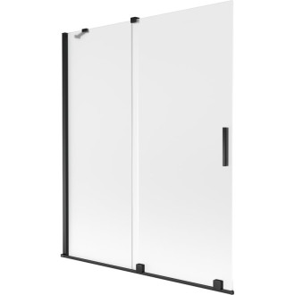Mexen Velar 2dielna posuvná vaňová zástena 140 x 150 cm, matná, čierna - 896-140-000-31-70