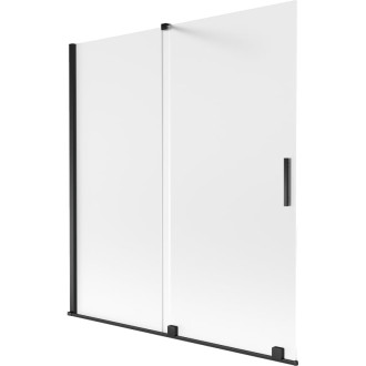 Mexen Velar 2dielna posuvná vaňová zástena 150 x 150 cm, matná, čierna - 896-150-000-31-70