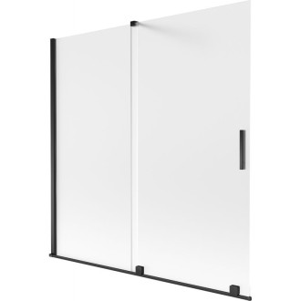 Mexen Velar 2dielna posuvná vaňová zástena 160 x 150 cm, matná, čierna - 896-160-000-31-70