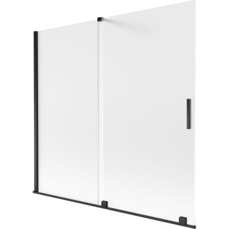 Mexen Velar 2dielna posuvná vaňová zástena 170 x 150 cm, matná, čierna - 896-170-000-31-70