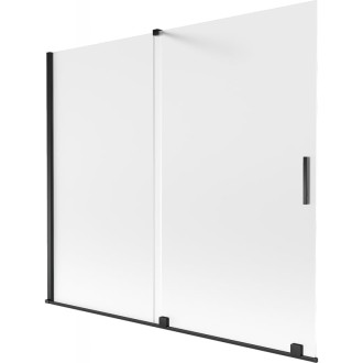 Mexen Velar 2dielna posuvná vaňová zástena 180 x 150 cm, matná, čierna - 896-180-000-31-70