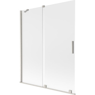 Dvojdielna posuvná vaňová zástena Mexen Velar 140 x 150 cm, matná, kartáčovaný nikel - 896-140-000-31-97