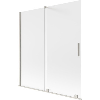 Dvojdielna posuvná vaňová zástena Mexen Velar 150 x 150 cm, matná, kartáčovaný nikel - 896-150-000-31-97