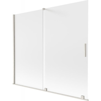 Dvojdielna posuvná vaňová zástena Mexen Velar 180 x 150 cm, matná, kartáčovaný nikel - 896-180-000-31-97
