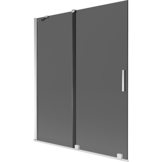 Mexen Velar posuvná vaňová zástena s 2 krídlami 140 x 150 cm, grafit, chróm - 896-140-000-41-01