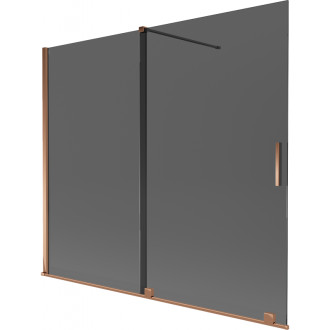 Mexen Velar posuvná vaňová zástena s 2 krídlami 180 x 150 cm, grafit, ružové zlato - 896-180-000-41-60