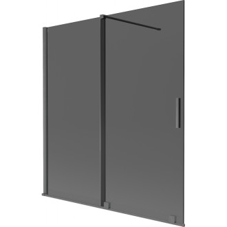 Mexen Velar posuvná vaňová zástena s 2 krídlami 150 x 150 cm, grafit, kartáčovaná pištoľovo sivá - 896-150-000-41-66