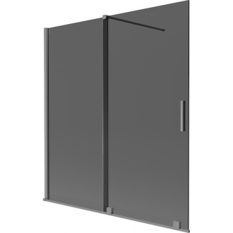 Mexen Velar posuvná vaňová zástena s 2 krídlami 150 x 150 cm, grafit, strieborná - 896-150-000-41-95