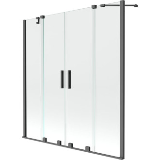 Mexen Velar Duo 2dielna posuvná vaňová zástena 140 x 150 cm, priehľadná, strieborná - 896-140-000-02-95
