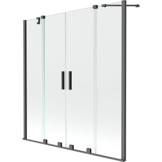 Mexen Velar Duo 2dielna posuvná vaňová zástena 160 x 150 cm, priehľadná, strieborná - 896-160-000-02-95