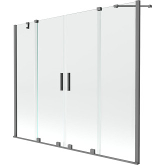 Mexen Velar Duo 2dielna posuvná vaňová zástena 200 x 150 cm, priehľadná, strieborná - 896-200-000-02-95