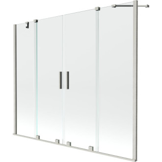 Mexen Velar Duo 2dielna posuvná vaňová zástena 170 x 150 cm, priehľadná, kartáčovaný nikel - 896-170-000-02-97